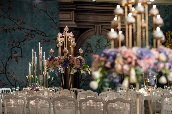 Hochzeitssaal Dekor Luxus Speisesaal Event Dekor — Stockfoto