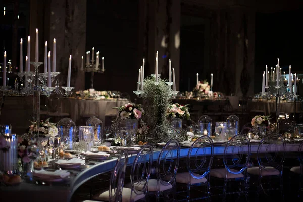 Wedding Hall Decor Luxury Dining Event Decor — Φωτογραφία Αρχείου