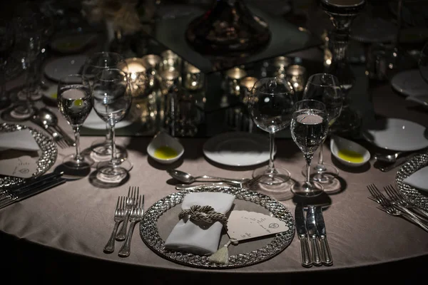 Hochzeitssaal Dekor Luxus Speisesaal Event Dekor — Stockfoto