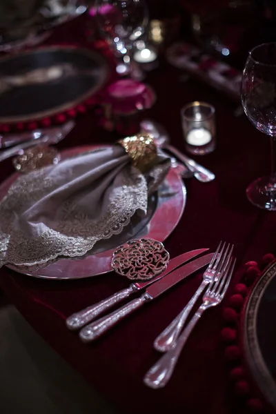 Hochzeitssaal Dekor Luxus Speisesaal Event Dekor — Stockfoto