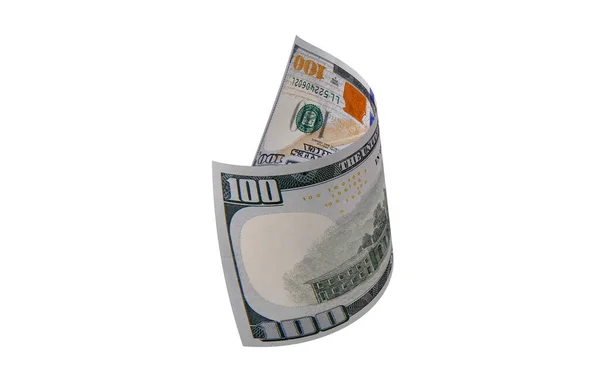 Nuevo Dólar Usa Billete Americano Billete Enrulado — Foto de Stock