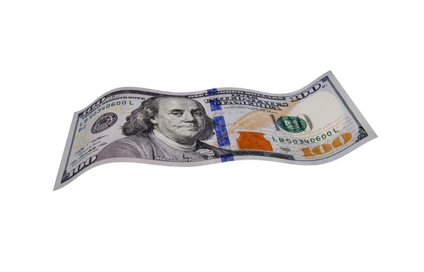 Neuer Dollar Amerikanische Banknote Gekrümmtes Banknotengeld — Stockfoto