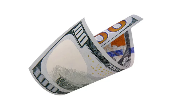 Nowy Dolar Amerykański Banknot Amerykański Banknot Curled — Zdjęcie stockowe