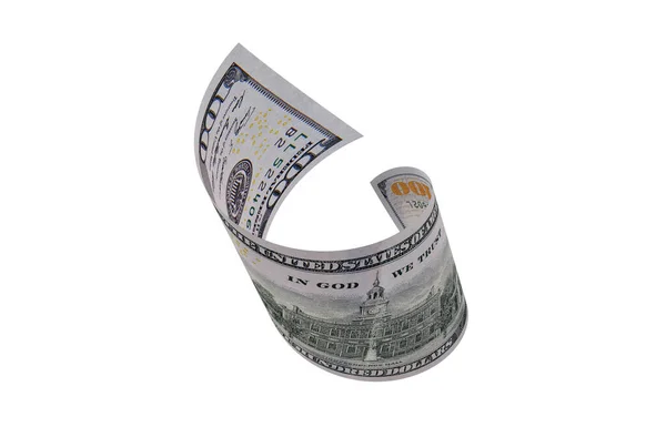 Gekruide Amerikaanse Dollar Drijvende Munten Amerikaans Bankbiljet — Stockfoto