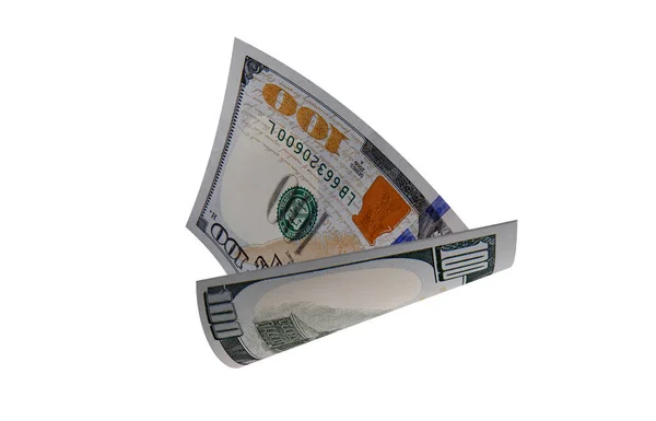 Curled American Dollar Pływające Monety Banknot Amerykański — Zdjęcie stockowe