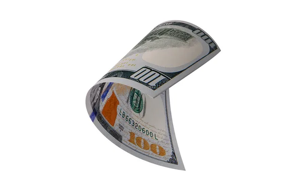 Curled American Dollar Pływające Monety Banknot Amerykański — Zdjęcie stockowe