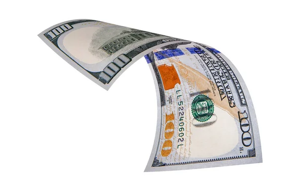 Кудрявый Американский Доллар Плавающие Монеты Американская Банкнота — стоковое фото