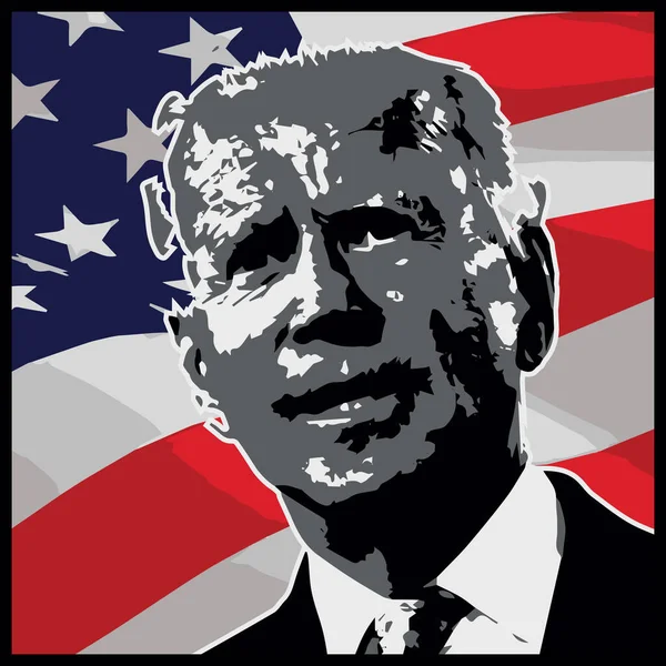 Retrato Joe Biden Vector Eps Político América Retrato Vectorial Del — Archivo Imágenes Vectoriales