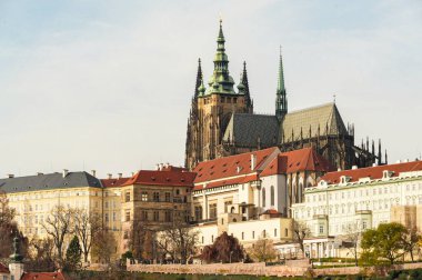 Prag Şatosu ve Çek Cumhuriyeti Prag 'daki St. Vitus Katedrali