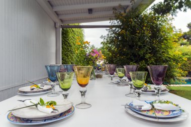 yemek için masa dekore edilmiş