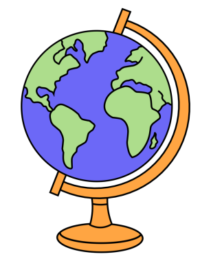 Düz çizgi film küresi, nesne resimlemesini öğrenme.