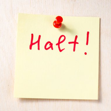 Dur bu kağıt yazı üzerine Not  