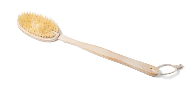 Shabby old wooden body brush isolated — Stock Photo, Image