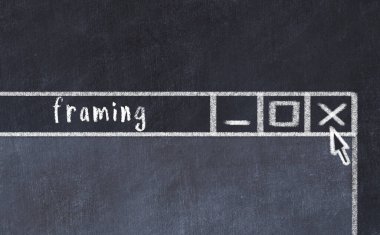 Yazı çerçeveli tarayıcı penceresinin tebeşir sürükleyicisi 