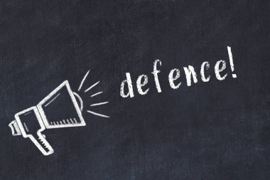 Kara karatahta tebeşir hoparlörü ve yazı savunması