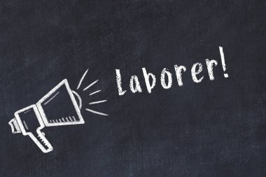 Hoparlör ve yazıt işçisinin çizimi