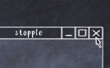 Yazı durdurmalı tarayıcı penceresinin tebeşir sürükleyicisi 