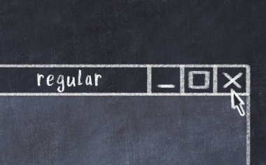 Düzenli yazıtı olan tarayıcı penceresinin tebeşir sürükleyicisi 