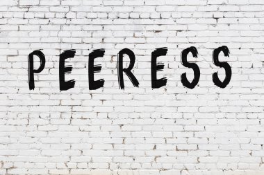 Beyaz tuğla duvara yazılar kazınmış.