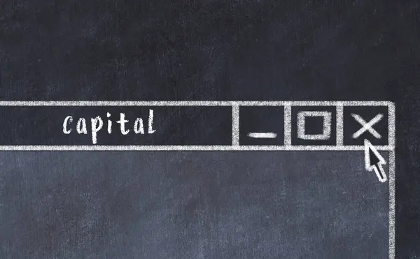 銘文資本付きブラウザウィンドウのチョーク図面 — ストック写真