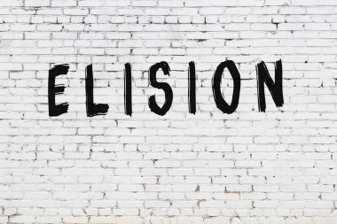 Beyaz tuğla duvara yazı yazma elisyonu