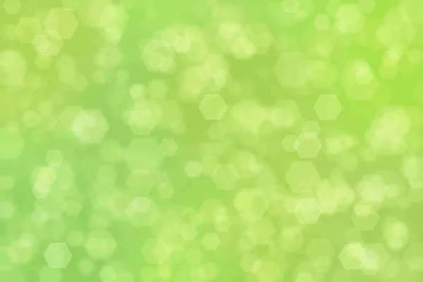 Grön Abstrakt Defocused Bakgrund Med Hexagon Form Bokeh Fläckar — Stockfoto