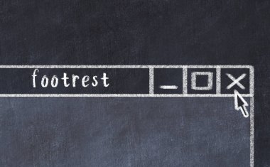 Tarayıcı penceresini başlık ayaklığı ile kapatılıyor. Tebeşir çizimi. Sorunlarla başa çıkma kavramı