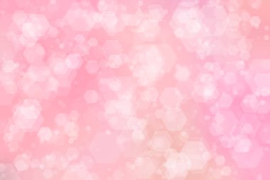 Altıgen şekilli bokeh noktalı pembe soyut odaklanmış arkaplan