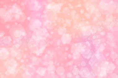 Altıgen şekilli bokeh noktalı pembe soyut odaklanmış arkaplan