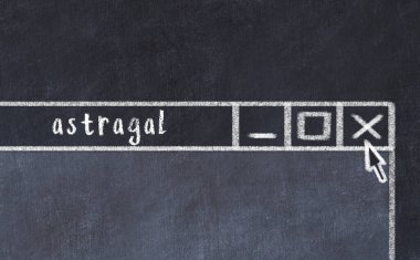 Tarayıcı penceresini başlık astragal ile kapatılıyor. Tebeşir çizimi. Sorunlarla başa çıkma kavramı