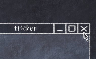 Tarayıcı penceresini sayfa başlığı yazma hilesiyle kapatmanın tebeşir çizimi  