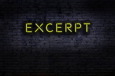 Duvara yazı kazınmış neon levhası. Gece görünümü