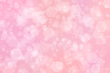 Altıgen şekilli bokeh noktalı pembe soyut odaklanmış arkaplan