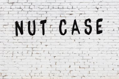 Beyaz tuğla duvara siyah boya ile yazılmış bir yazı delisi..