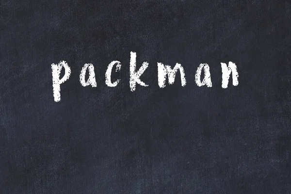 Κολέγιο Chalkboard Χειρόγραφη Επιγραφή Packman Αυτό — Φωτογραφία Αρχείου