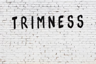 Üzerinde siyah boya bulunan beyaz tuğlalı bir duvar.