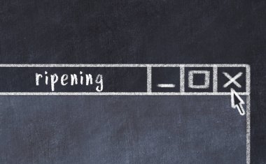 Tarayıcı penceresini kapatırken, sayfa başlığı yazıtlarının olgunlaştığı tebeşir çizimi  