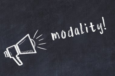 Hoparlör çizimi ve yazıt modülü olan siyah karatahta