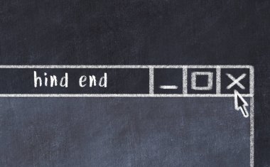 Başlık arkası olan tarayıcı penceresi kapatılıyor. Tebeşir çizimi. Sorunlarla başa çıkma kavramı