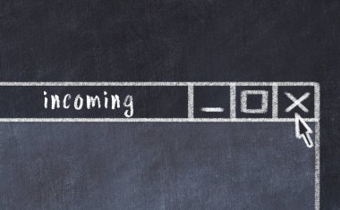 Tarayıcı penceresi başlık girişi ile kapatılıyor. Tebeşir çizimi. Sorunlarla başa çıkma kavramı