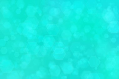 mavi ve yeşil soyut odaklanmamış arkaplan altıgen şekilli bokeh benekleri ile