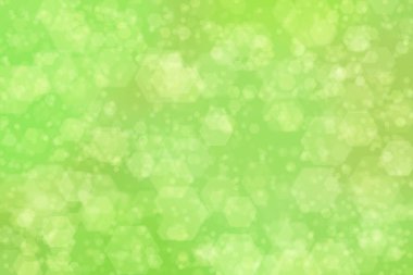 Altıgen şekilli bokeh benekli yeşil soyut odaklanmış arkaplan