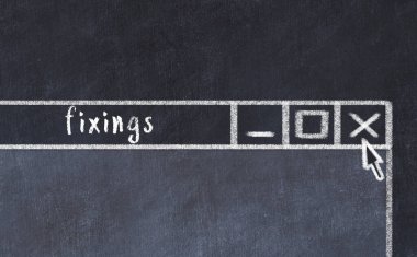 Tarayıcı penceresini başlık ayarlarıyla kapatılıyor. Tebeşir çizimi. Sorunlarla başa çıkma kavramı