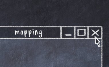 Tarayıcı penceresini sayfa başlığı yazma eşleştirmesiyle kapatmanın tebeşir çizimi  