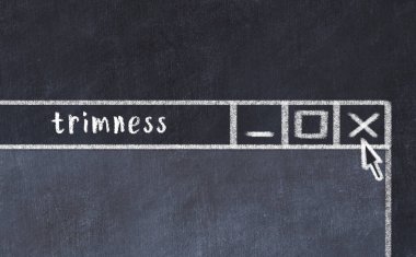 Tarayıcı penceresini sayfa başlığı kırpma özelliğiyle kapatmanın tebeşir çizimi  