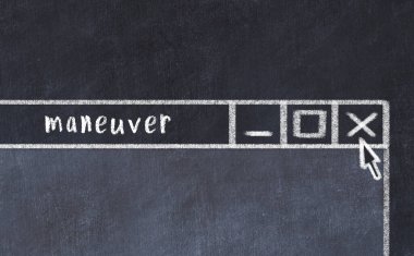 Tarayıcı penceresini sayfa başlığı manevrası ile kapatmanın tebeşir çizimi  