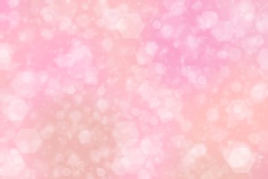Altıgen şekilli bokeh noktalı pembe soyut odaklanmış arkaplan