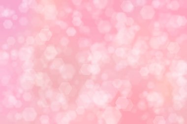 Altıgen şekilli bokeh noktalı pembe soyut odaklanmış arkaplan