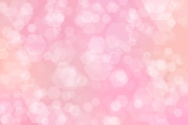 Altıgen şekilli bokeh noktalı pembe soyut odaklanmış arkaplan