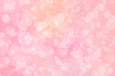 Altıgen şekilli bokeh noktalı pembe soyut odaklanmış arkaplan